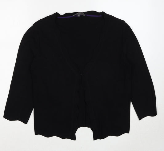 Per Una Womens Black V-Neck Viscose Cardigan Jumper Size 12