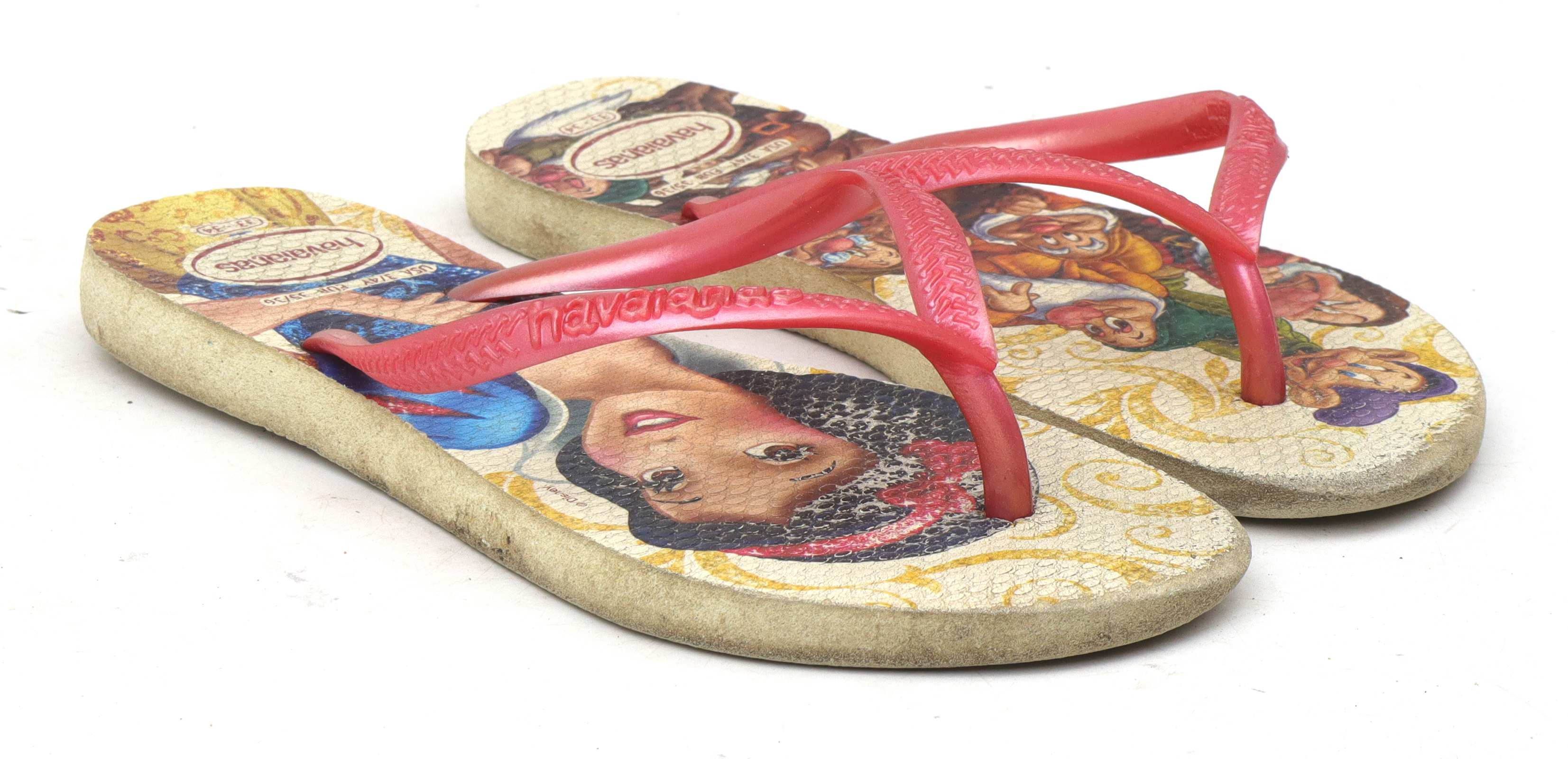 Havaianas Girls EU Size 33 34 Multi Coloured Snow White Flip Flop