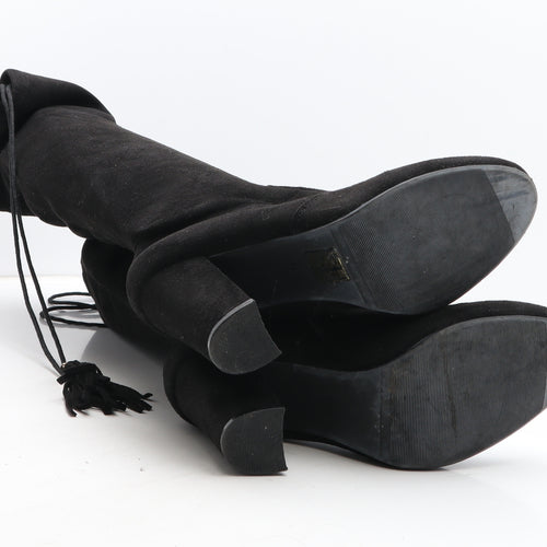 Preworn Womens Black Fabric Bootie Boot UK