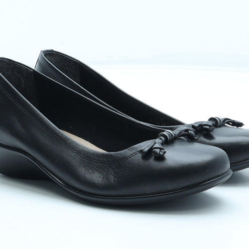 FootGlove Womens Black Leather Slip On Flat UK