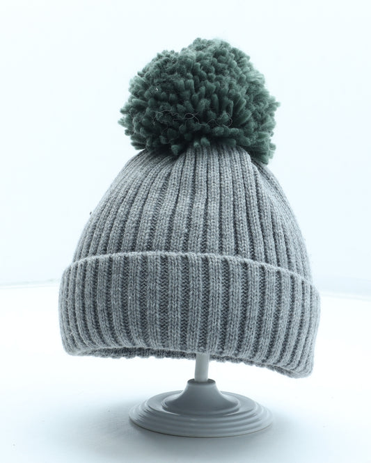 TU Boys Grey Acrylic Bobble Hat One Size