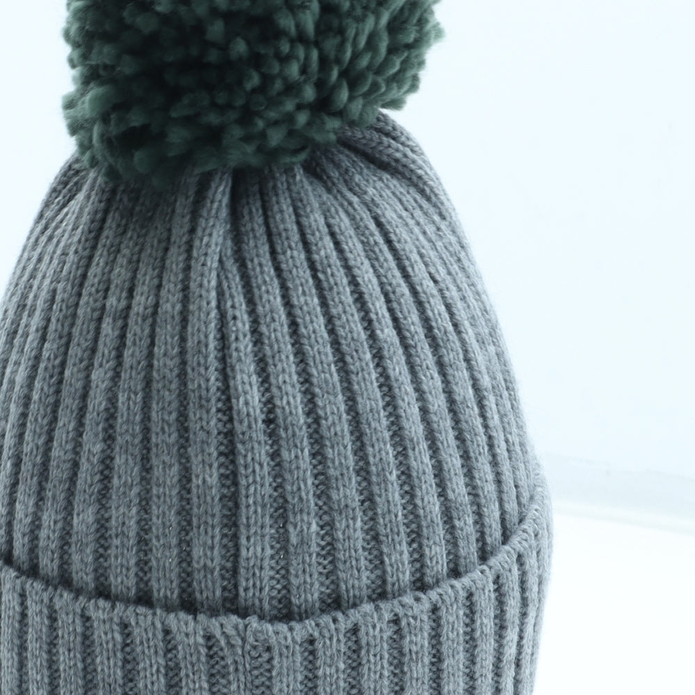 TU Boys Grey Acrylic Bobble Hat One Size