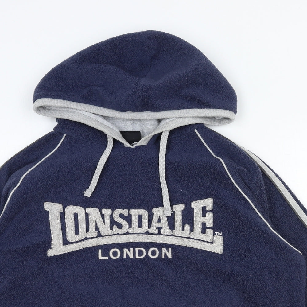 Lonsdale Mens Blue Polyester Pullover Hoodie Size S
