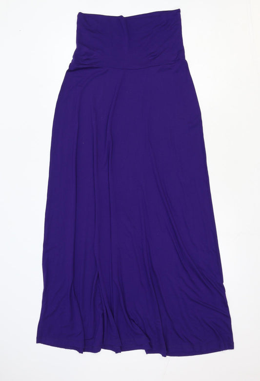 Kaliko Womens Purple Viscose Maxi Skirt Size 10 - Elastic Waist