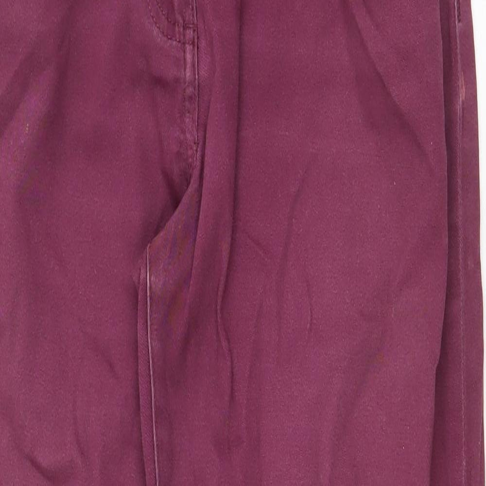 Damart Womens Purple Cotton Straight Jeans Size 12 Regular Zip