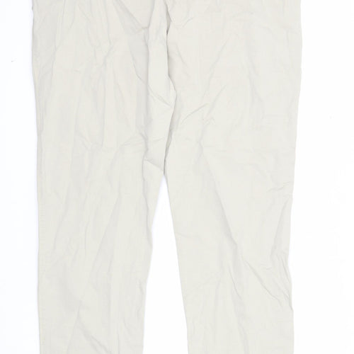 Marks and Spencer Mens Beige Cotton Chino Trousers Size 44 in L33 in Regular Zip