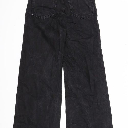Weekday Womens Black Cotton Wide-Leg Jeans Size 25 in L32 in Regular Zip