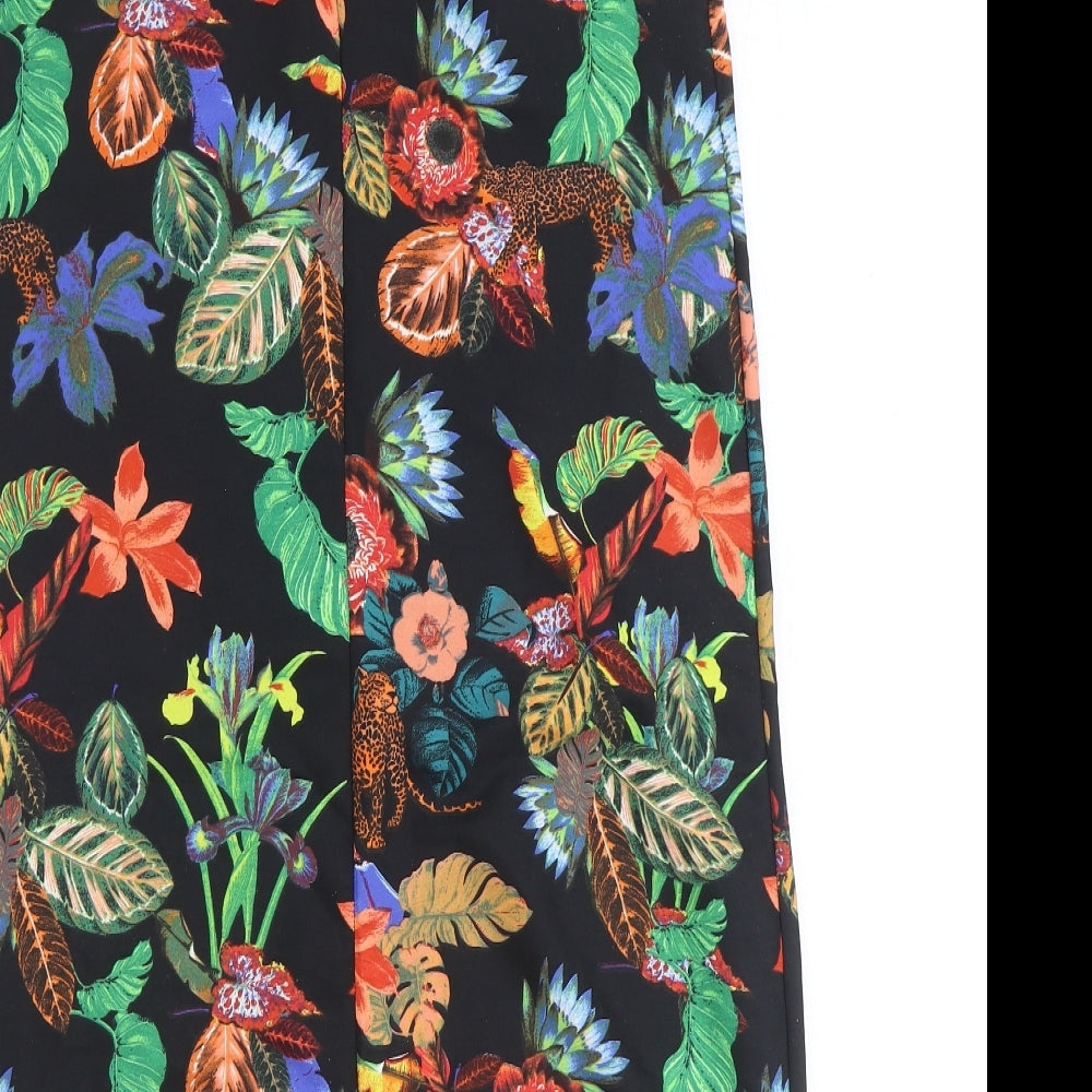 ASOS Womens Multicoloured Geometric Viscose Shift Size 8 Sweetheart Pullover - Jaguar Plant Print