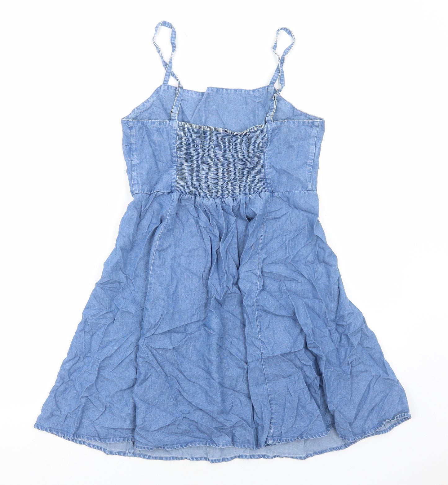 Gap Womens Blue Cotton Slip Dress Size S Square Neck Pullover