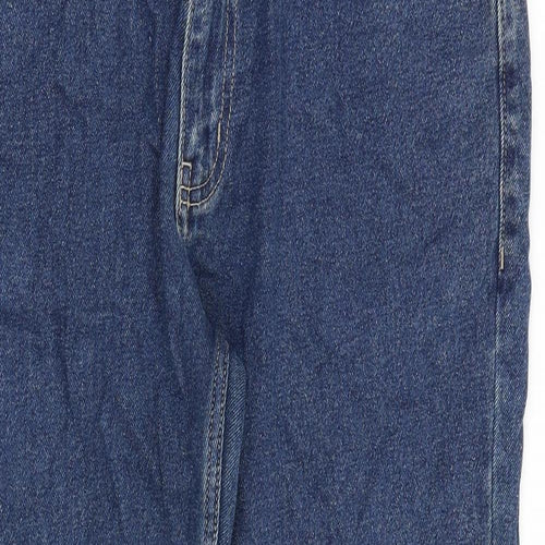 George Mens Blue Cotton Straight Jeans Size 34 in Regular Zip
