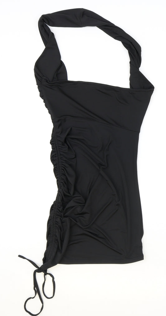 D&M Womens Black Polyester Mini Size S Halter Pullover