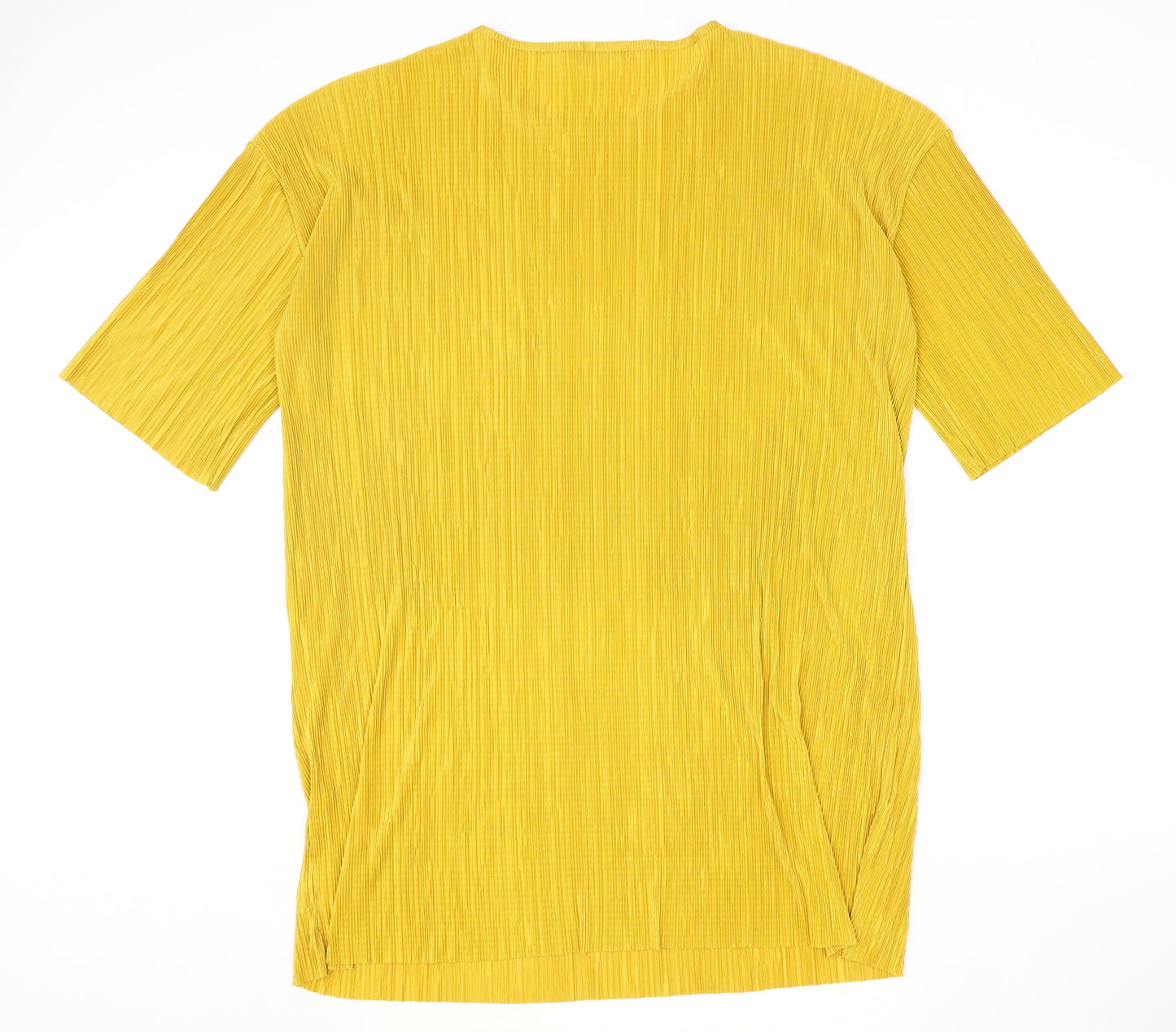 Boohoo Womens Yellow Polyester Jersey T-Shirt Size 18 Round Neck