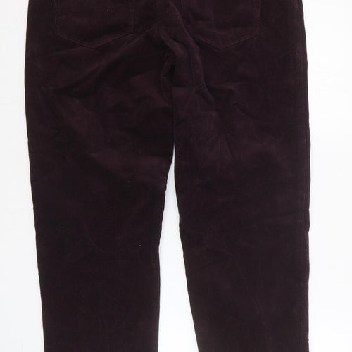 TU Mens Purple Cotton Trousers Size 34 in Regular Button