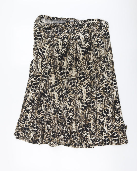 Alexara Womens Brown Geometric Viscose Flare Skirt Size 12