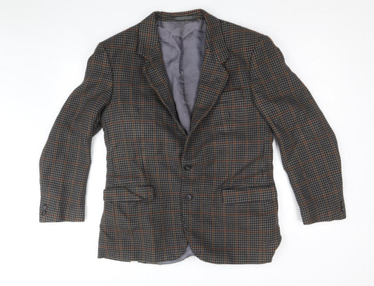 CANDA Mens Multicoloured Geometric Wool Jacket Blazer Size 38 Regular