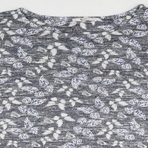 TU Womens Grey Geometric Polyester Basic Blouse Size 22 Round Neck - Butterfly Print