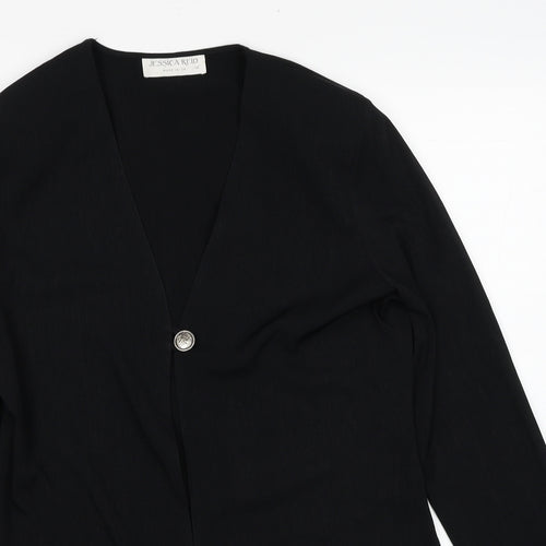 Jessica Reid Womens Blue Polyester Jacket Blazer Size 14 Button