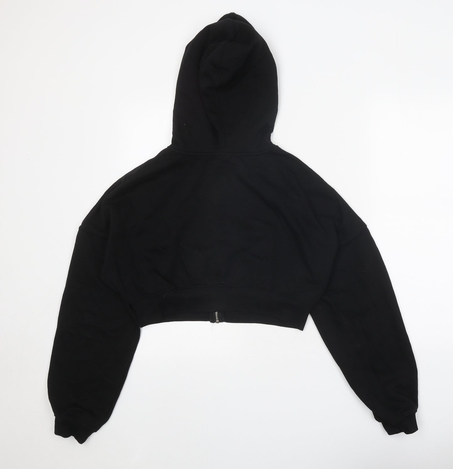 Divided Womens Black Polyester Full Zip Hoodie Size S Zip - Cropped Pockets
