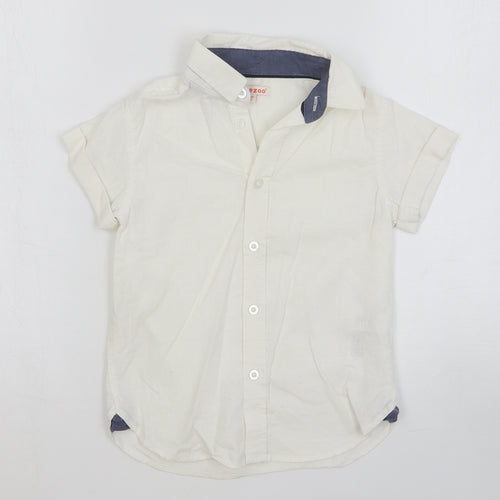 Blue Zoo Boys White Cotton Basic Button-Up Size 6 Years Collared Button