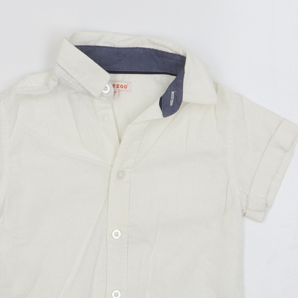 Blue Zoo Boys White Cotton Basic Button-Up Size 6 Years Collared Button