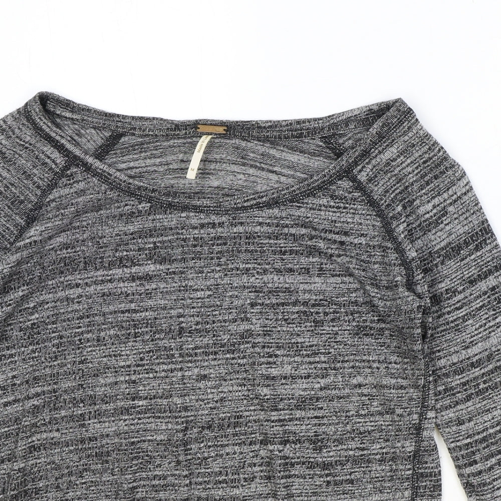 Poof Womens Grey Boat Neck Polyester Pullover Jumper Size M Pullover