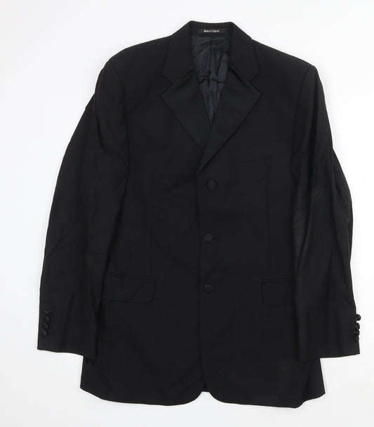 Blazer Mens Black Wool Jacket Suit Jacket Size 40 Regular