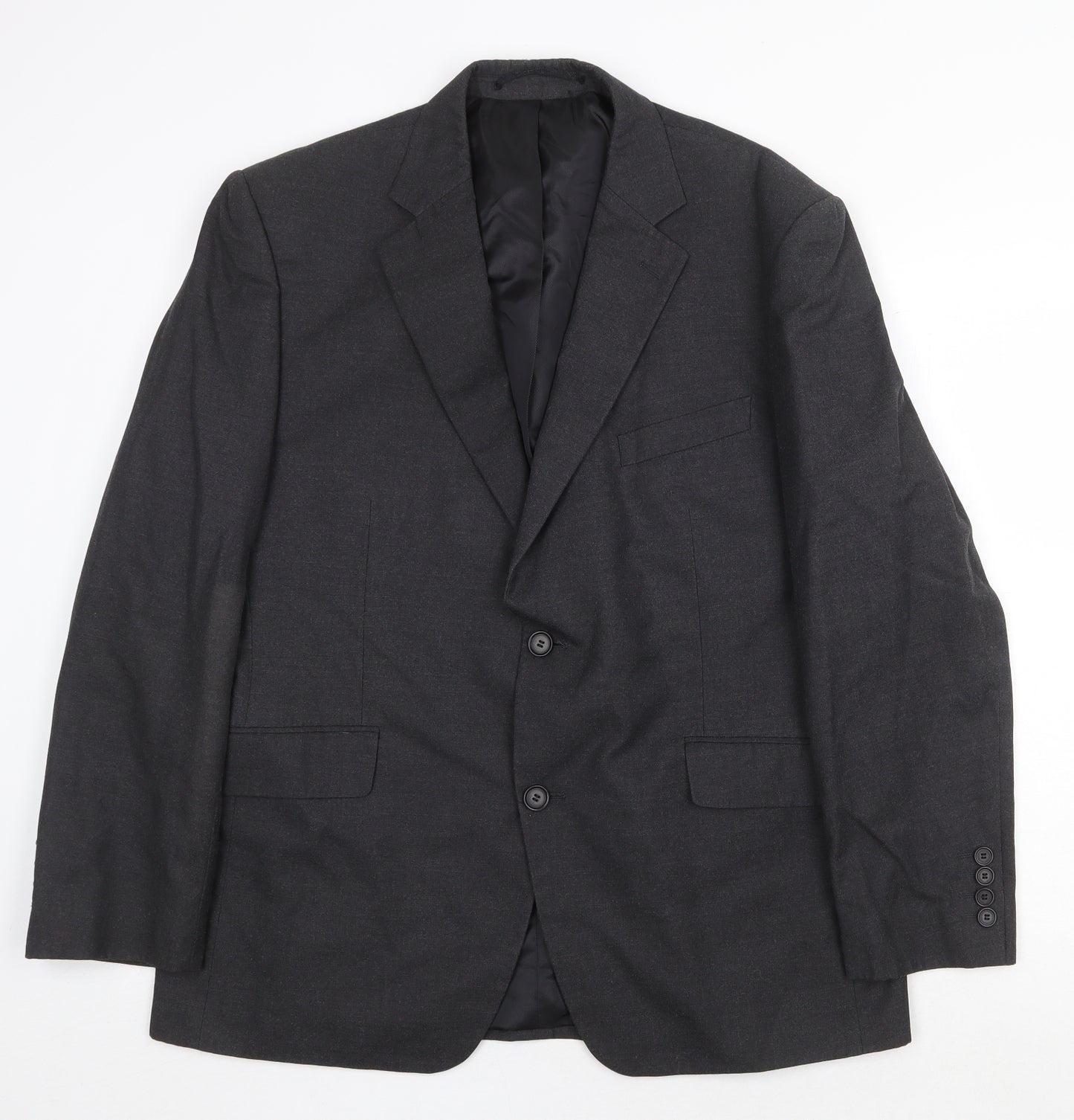 Dehavilland Mens Grey Polyester Jacket Suit Jacket Size 42 Regular