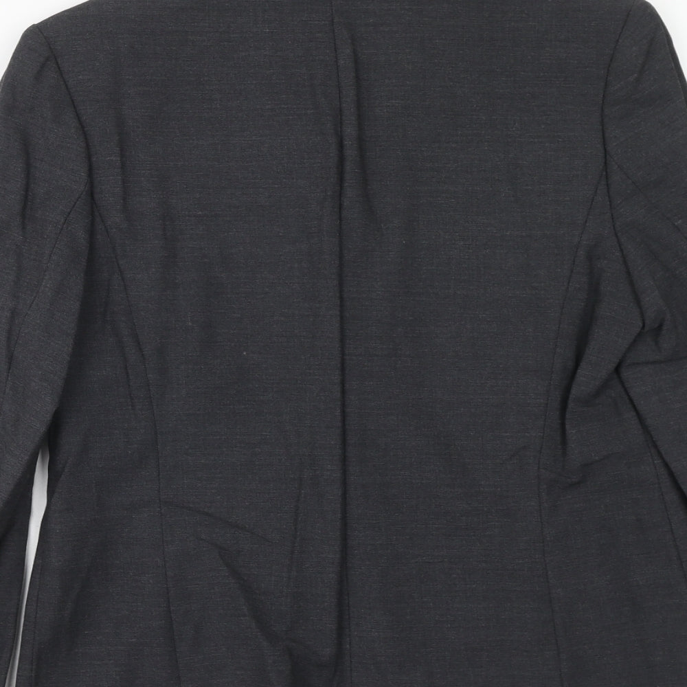 Marks and Spencer Womens Grey Polyester Jacket Blazer Size 12 Button