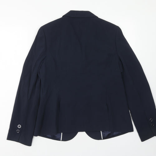 Planet Womens Blue Polyester Jacket Blazer Size 14 Button