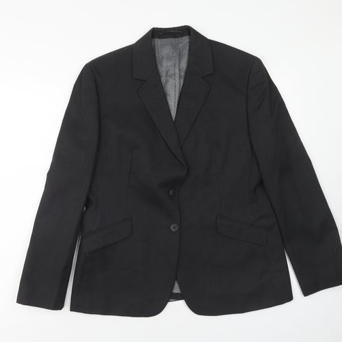 Brooke Taverner Womens Grey Polyester Jacket Blazer Size 14 Button