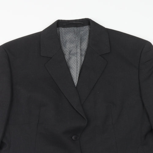Brooke Taverner Womens Grey Polyester Jacket Blazer Size 14 Button