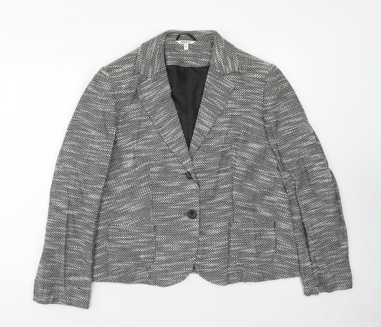 M&Co Womens Grey Jacket Blazer Size 16 Button - Marl