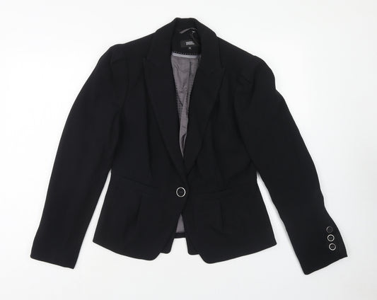Marks and Spencer Womens Blue Polyester Jacket Blazer Size 12 Button