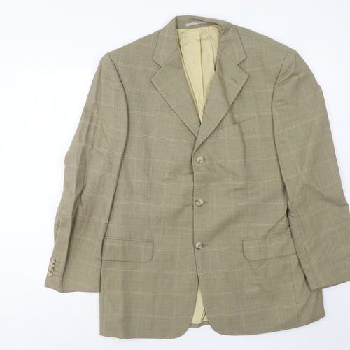 Douglas Mens Brown Check Wool Jacket Blazer Size 42 Regular