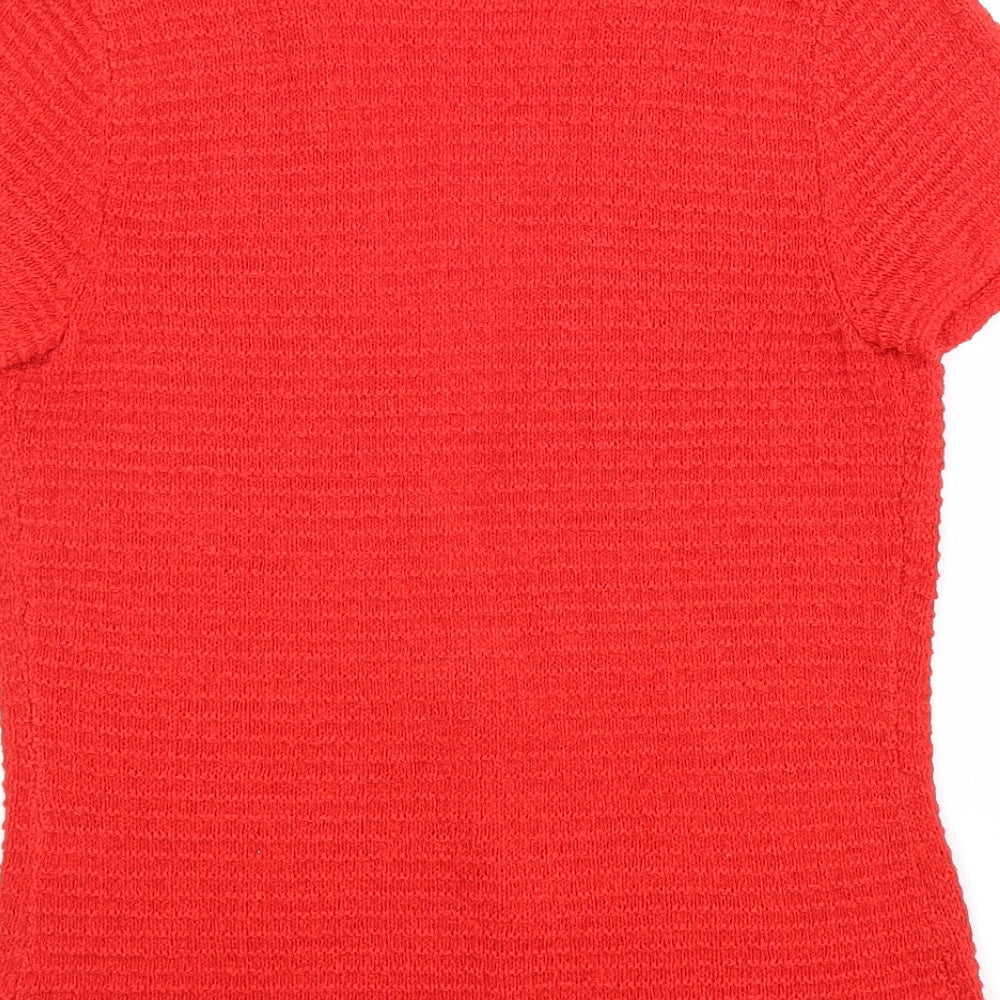 Jones New York Womens Red V-Neck Acrylic Cardigan Jumper Size S Button - Button