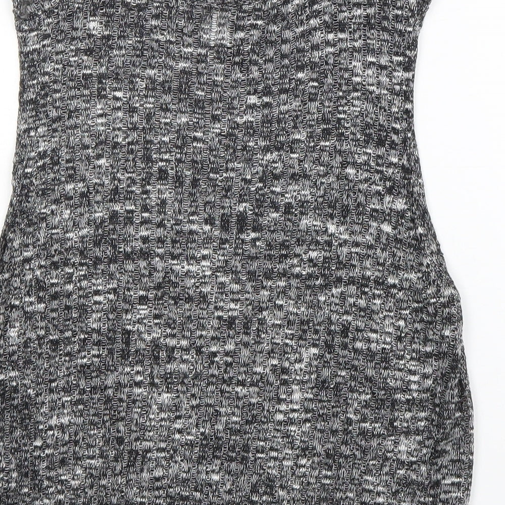 Divided Womens Grey Crew Neck Acrylic Vest Jumper Size S Pullover