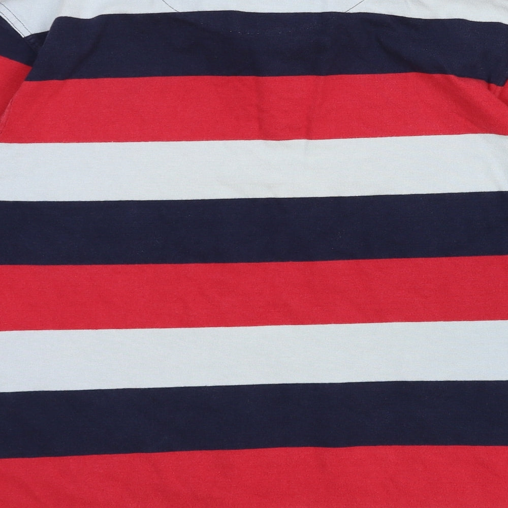 Help For Heroes Mens Multicoloured Striped Cotton Polo Size M Collared Pullover