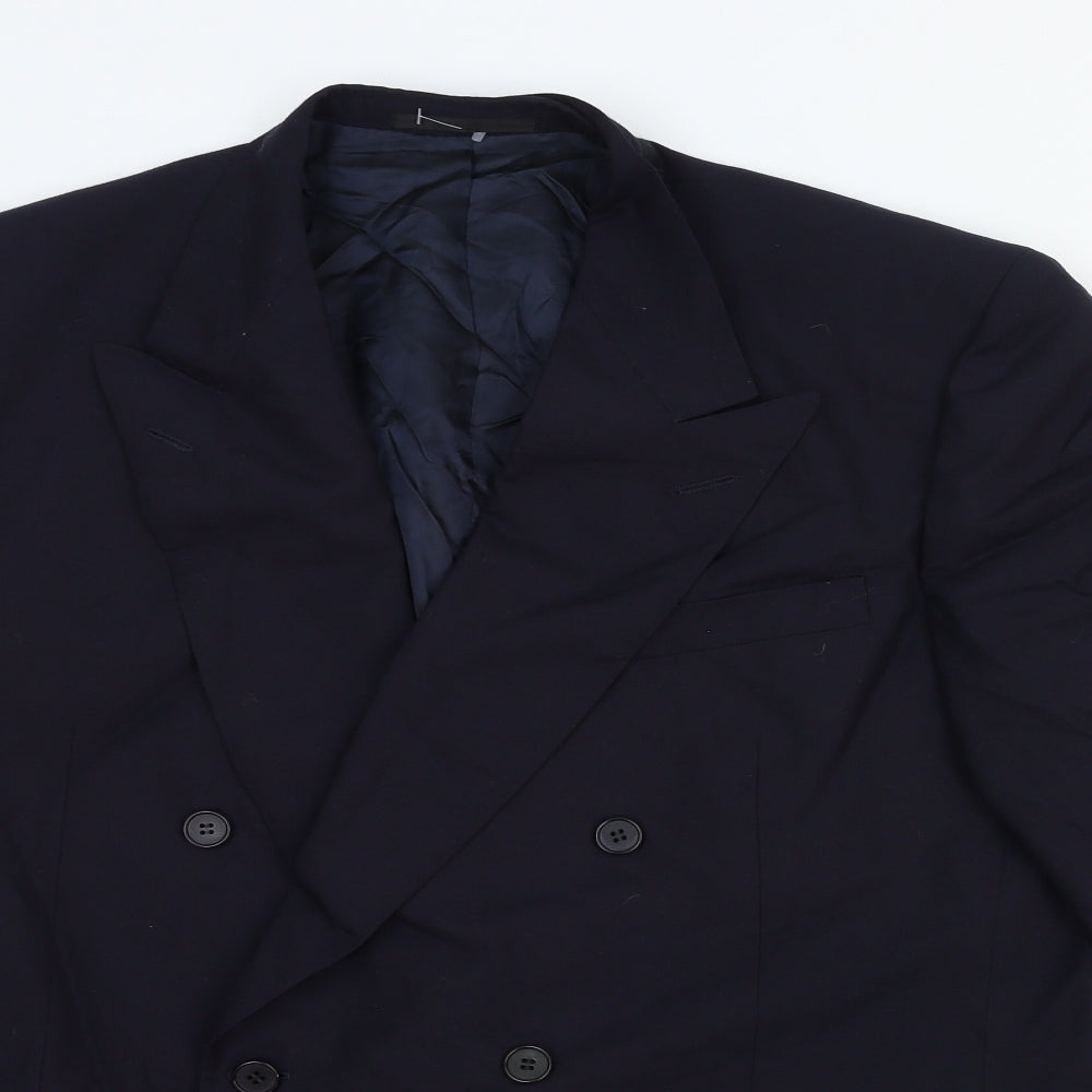 Chester Barrie Mens Blue Wool Jacket Suit Jacket Size 44 Regular