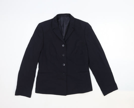 NEXT Womens Blue Cotton Jacket Blazer Size 12 Button