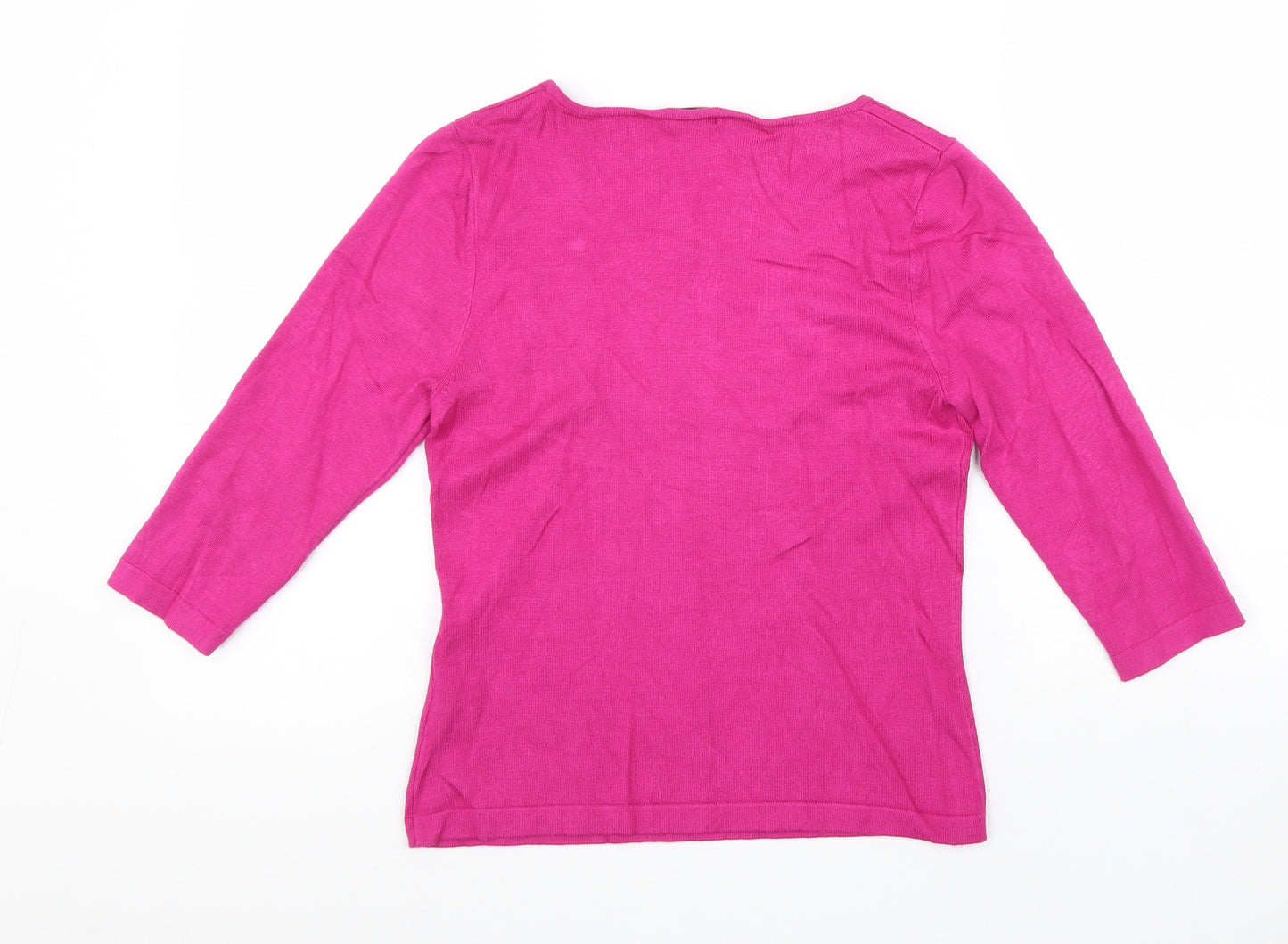 Minute Womens Pink Scoop Neck Acrylic Pullover Jumper Size 8 Pullover