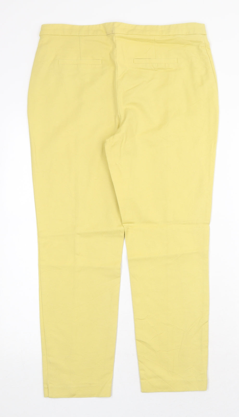 NEXT Womens Yellow Cotton Trousers Size 12 Regular Zip
