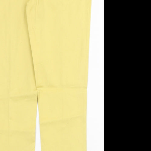 NEXT Womens Yellow Cotton Trousers Size 12 Regular Zip
