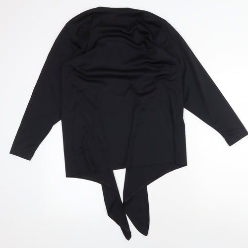 Mandy Marsh Womens Black Polyester Kimono Blouse Size 10 V-Neck