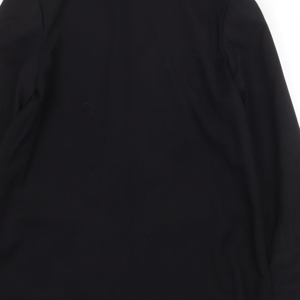 H&M Womens Black Polyester Jacket Blazer Size 12 Button
