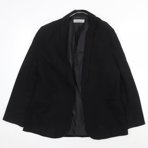 Dorothy Perkins Womens Black Herringbone Polyester Jacket Blazer Size 12