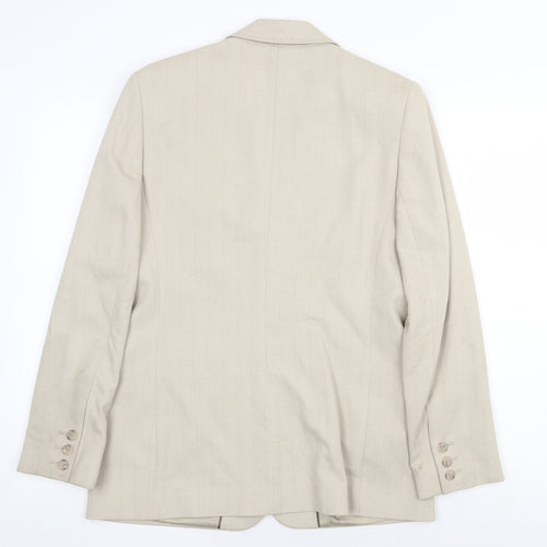 NEXT Womens Beige Polyester Jacket Blazer Size 12 Button