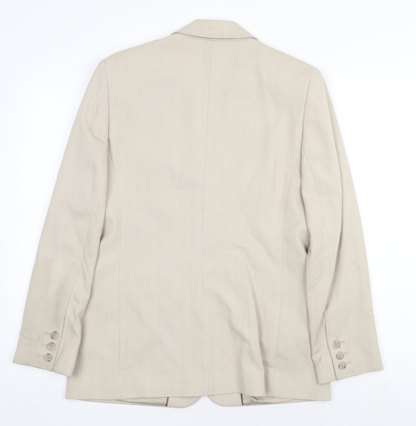 NEXT Womens Beige Polyester Jacket Blazer Size 12 Button