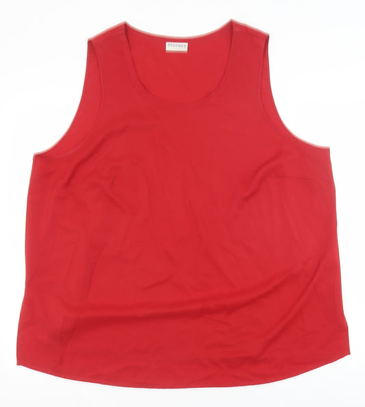 essence Womens Red Polyester Basic Tank Size 24 Round Neck
