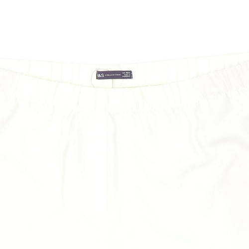 Marks and Spencer Womens Ivory Polyester Hot Pants Shorts Size 24 Regular Pull On