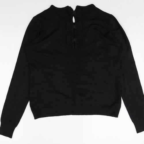 La Redoute Womens Black Round Neck Acrylic Pullover Jumper Size 14 - Size 14-16